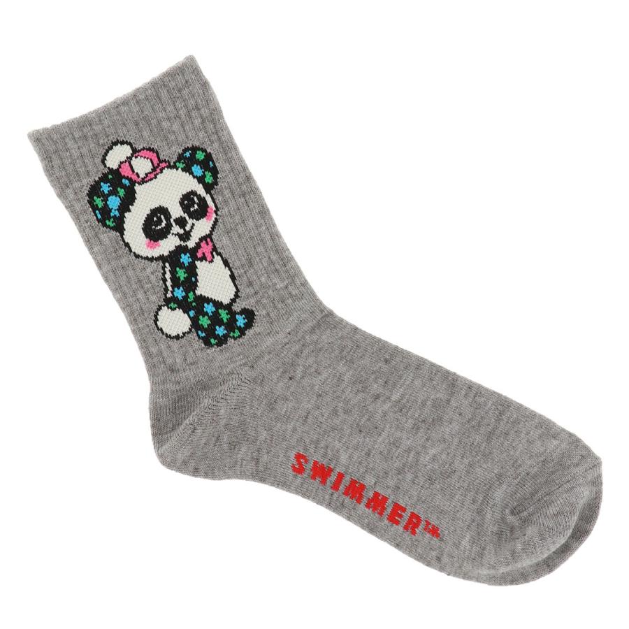 SWIMMER（スイマー） パンダ クルーソックス 23-25cm グレー