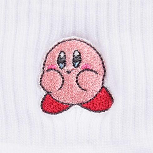 Fukuske 星のカービィ ワンポイント刺繍 ロークルーソックス 白 Fukuske 星のカービィ ワンポイント刺繍 ロークルーソックス 白