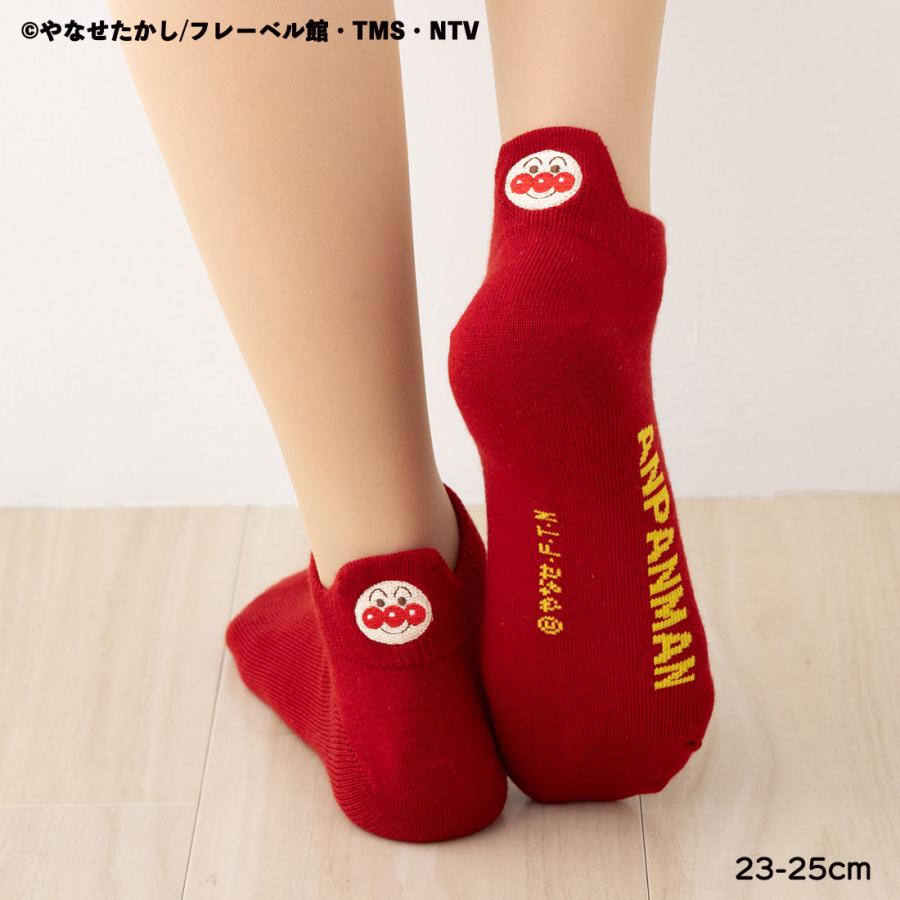 Fukuske（フクスケ） アンパンマン 後ろ刺繍 スニーカー丈ソックス 赤