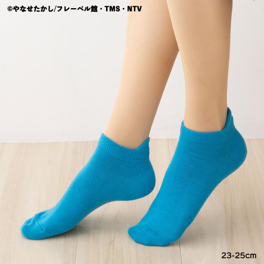 Fukuske バイキンマン 後ろ刺繍 スニーカー丈ソックス 青 23