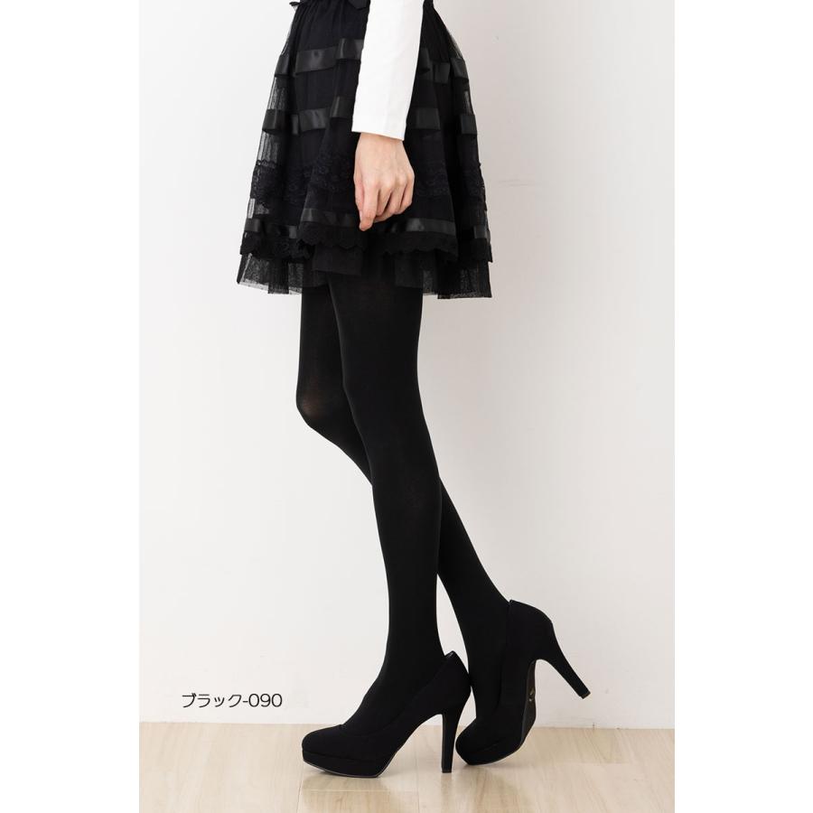 満足 80デニール タイツ しっとりW保湿 S-M・M-L・L-LL 全4色 黒