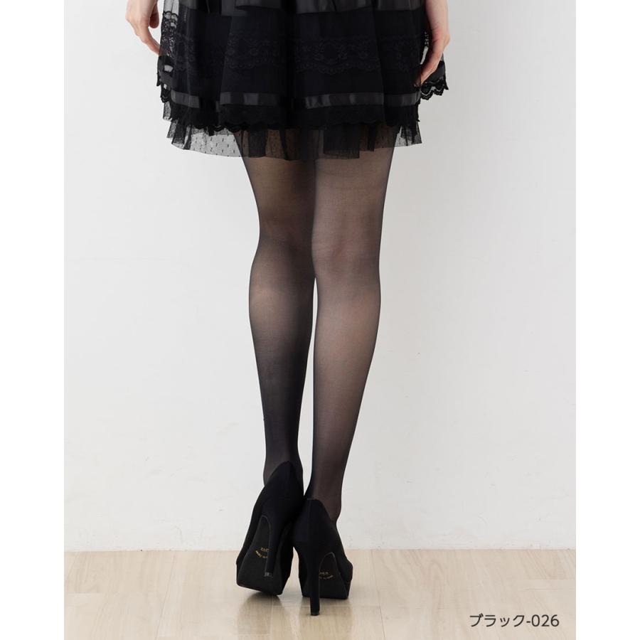 Tuche ストッキング スクエアポイントビジュー M-L 黒 ベージュ
