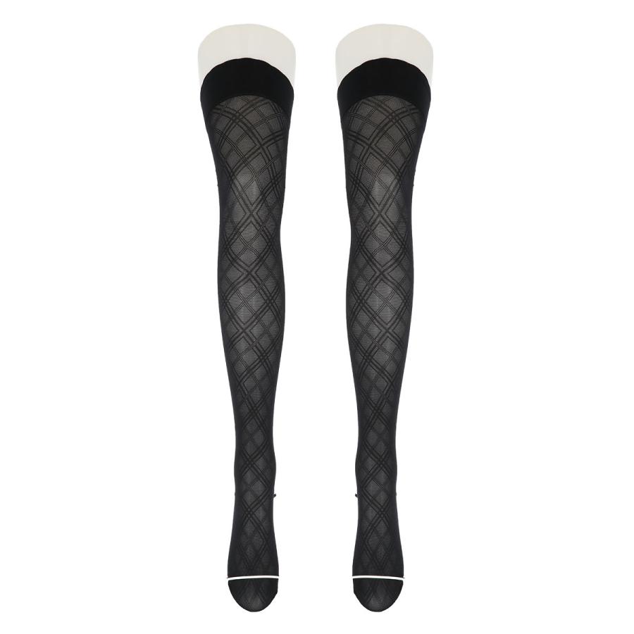 レリッシュダイヤ柄系パンティストッキング黒3点【M～Lサイズ】レッグコレクション bisokuhanamai_gz-th212d