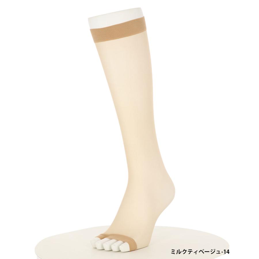 モア (指先素足)オープントゥ ハイソックス ひざ下丈 ストッキング地