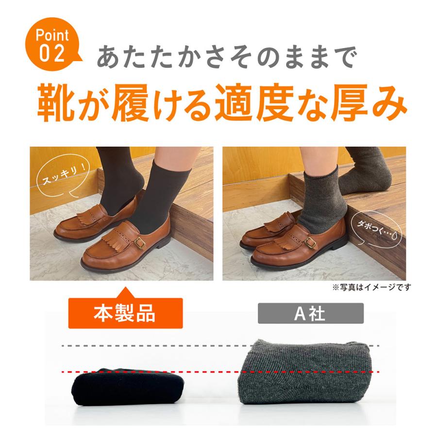 脱げないココピタ (ココピタあったか実感)無地 レギュラー丈ソックス