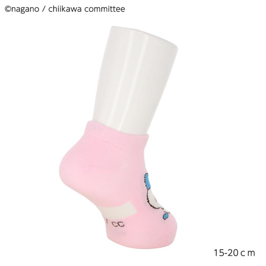 (キッズ15-20cm・19-24cm)ちいかわ ハチワレ 桜 ピンク 子供用ソックス  スニーカー丈 靴下 om-910-404 D1PK | okamoto | 03