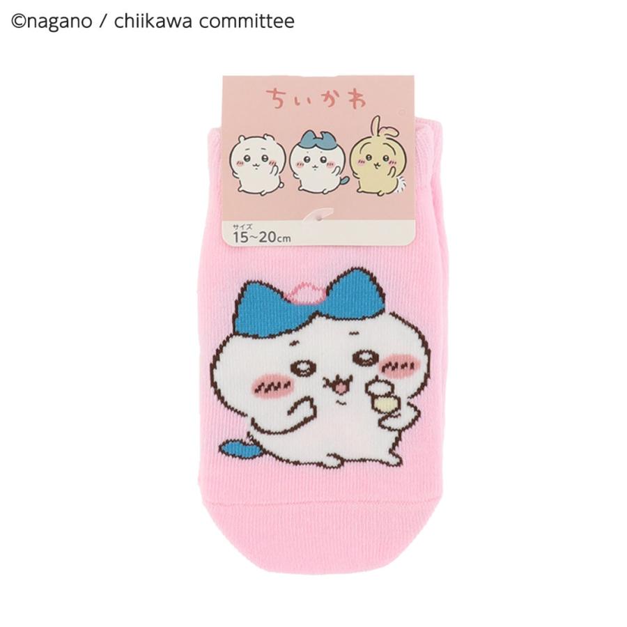 (キッズ15-20cm・19-24cm)ちいかわ ハチワレ 桜 ピンク 子供用ソックス  スニーカー丈 靴下 om-910-404 D1PK | okamoto | 05