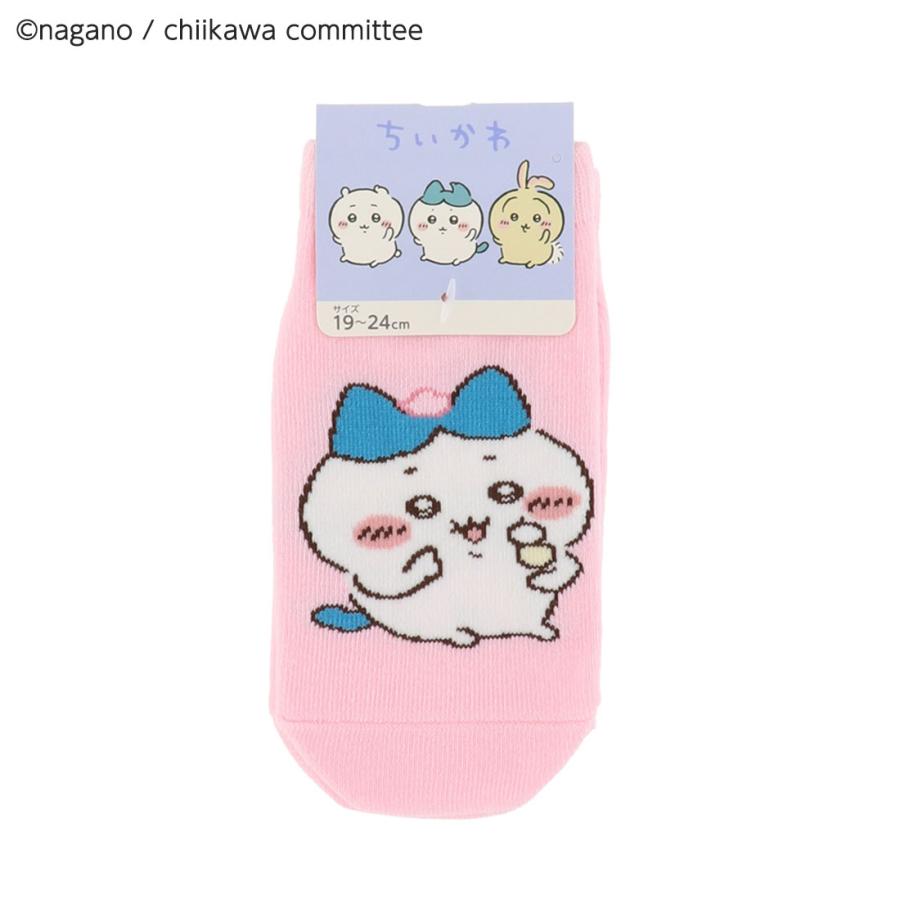 (キッズ15-20cm・19-24cm)ちいかわ ハチワレ 桜 ピンク 子供用ソックス  スニーカー丈 靴下 om-910-404 D1PK | okamoto | 07