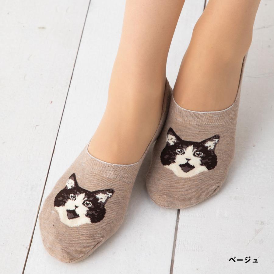 神保町にゃんこ堂 カバーソックス リアルハチワレ黒猫 23 25cm ベージュ ライトグレー フットカバー レディース ネコ Sk 54k 靴下専門店lops 通販 Yahoo ショッピング