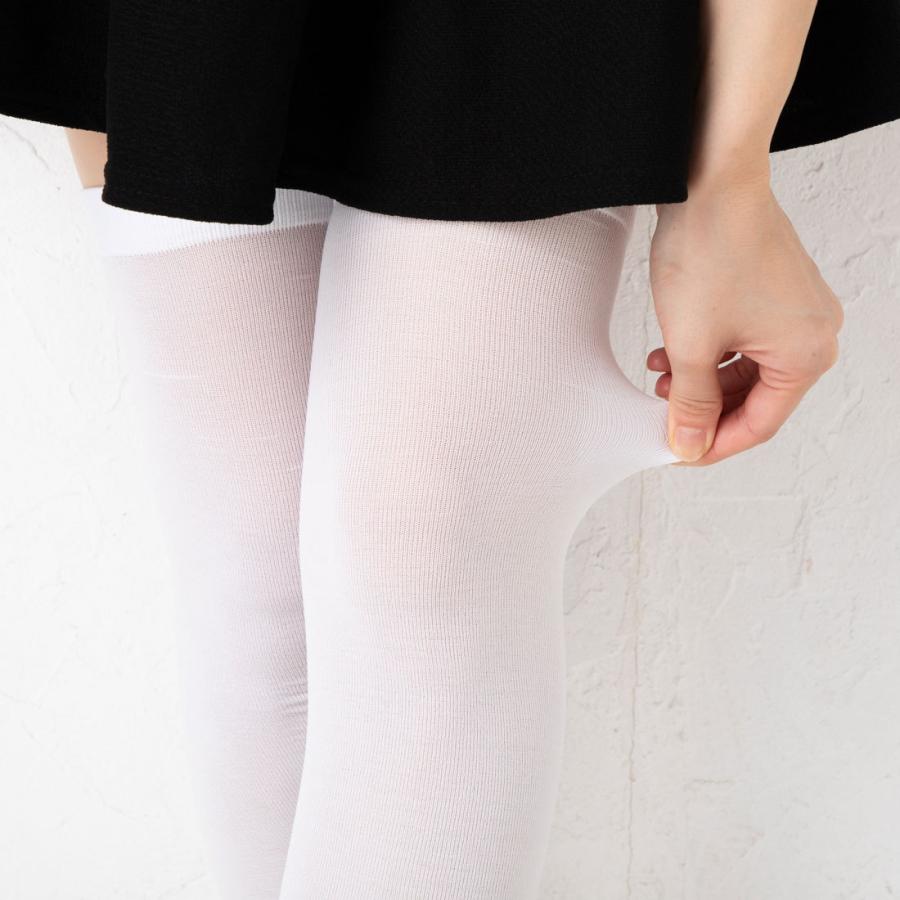 ニーハイソックス ホワイト ナイロン素材 23-25cm 白 オーバーニー