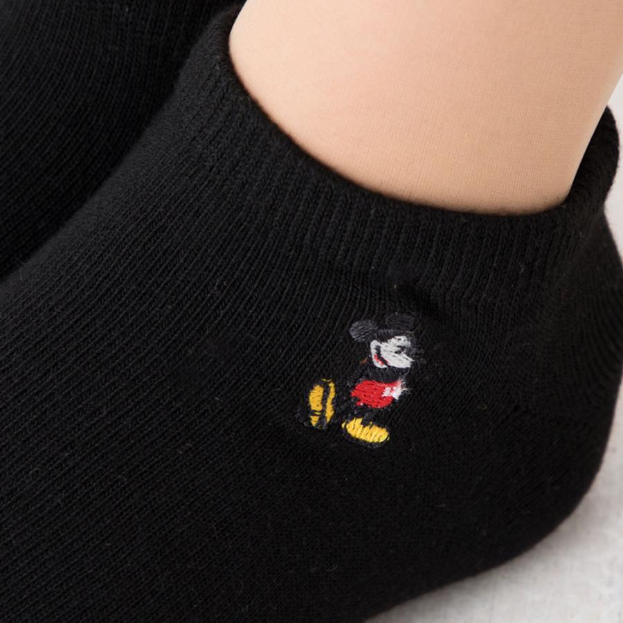 新品soloistソロイスト刺繍 ミッキーマウス 黒 ロングラインソックス 靴下 Disney ミッキーマウス ワンポイント刺繍 アメリブ ロークルー
