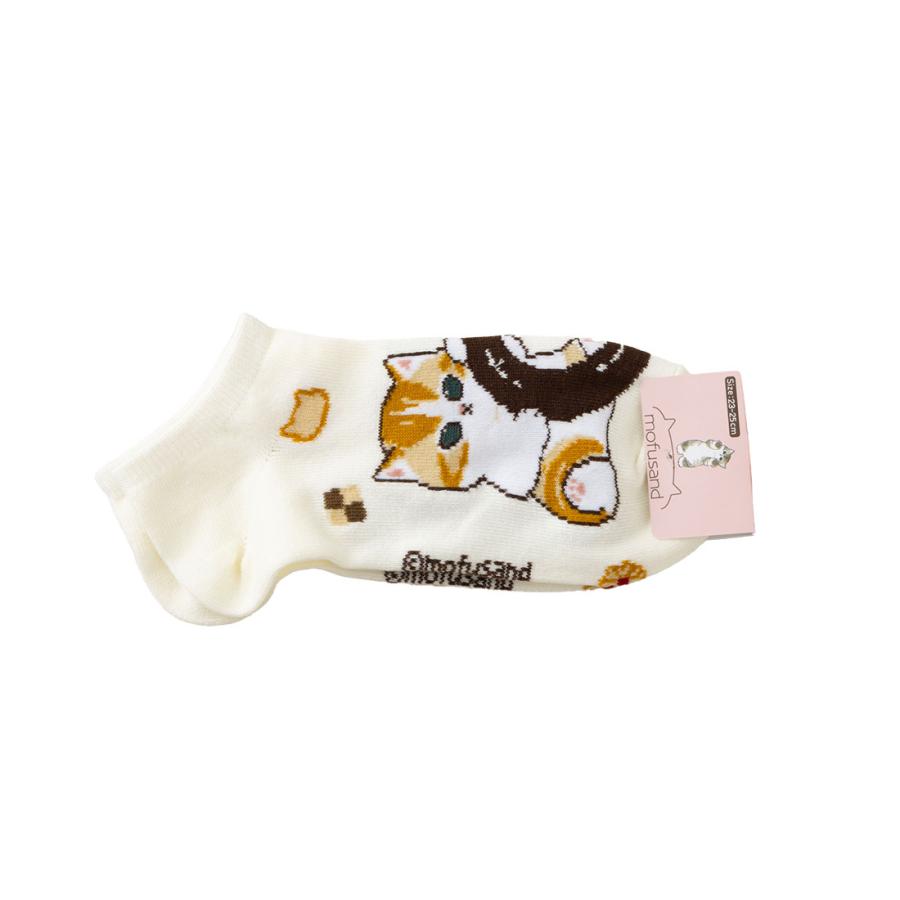 mofusand 横セットドーナツにゃん柄 スニーカー丈ソックス 23-25cm