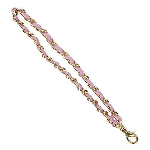 ハンドストラップ 18cm チェーン 合皮 オシャレ スマホ ストラップ 落下防止 おしゃれ かわいい スマホアクセサリ (ピンク)