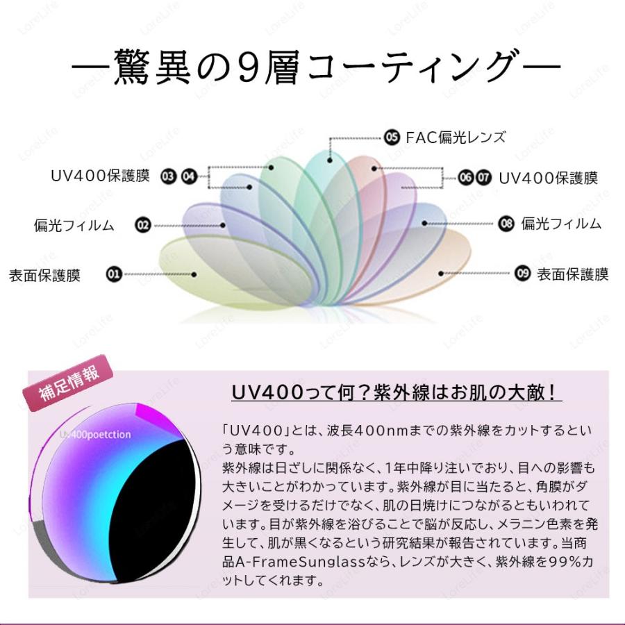 サングラス レディース uv 運転用 偏光 スポーツ uvカット レディースサングラス 偏光サングラス 紫外線カット uv400 ラージ ドライブ おしゃれ Isabell | Isabell | 08