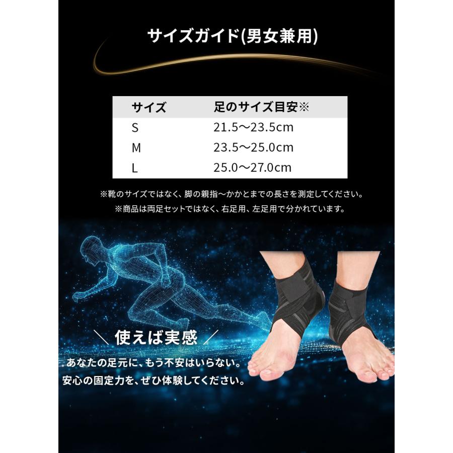 足首サポーター サイズ交換無料 片足用 テーピング構造 捻挫対策 薄型