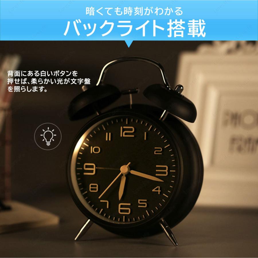 目覚まし時計 起きれる 子供 おしゃれ 大音量 置時計 アナログ 北欧  置き時計 絶対 レトロ アラーム ライト 静か 連続秒針 プレゼント お祝い 卓上時計｜lorelife｜21