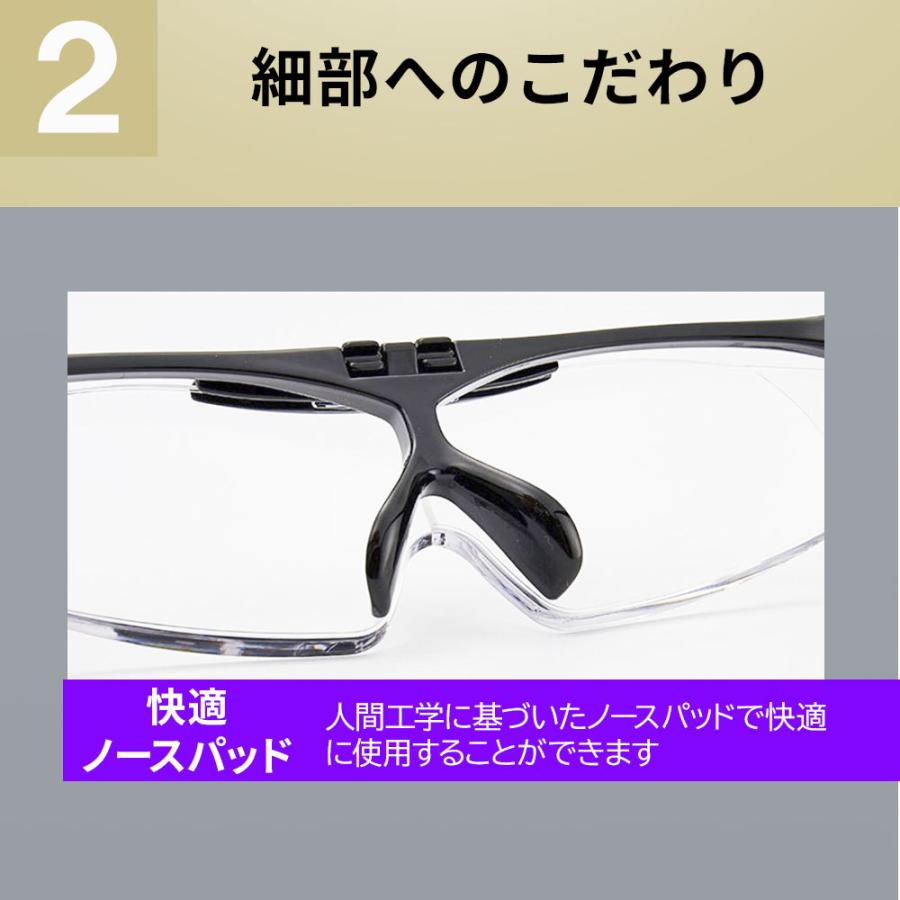 拡大鏡 ルーペ おしゃれ メガネ メガネ型ルーペ メガネ型拡大ルーペ 1.6倍  眼鏡型 眼鏡型ルーペ 読書用 跳ね上げ式 ケース付き｜lorelife｜13