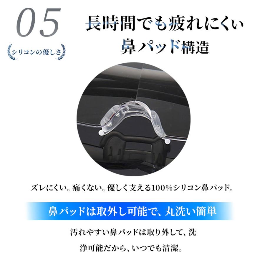拡大鏡 ルーペ おしゃれ メガネ ブルーライトカット メガネ型ルーペ メガネ型拡大ルーペ 1.6倍 読書用 高性能 フレームレス ケース付き |  | 16