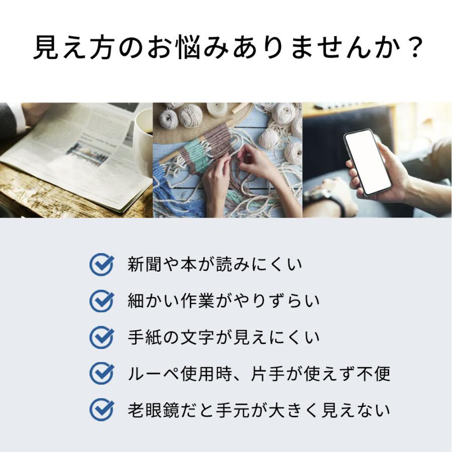 拡大鏡 ルーペ おしゃれ メガネ ブルーライトカット メガネ型ルーペ メガネ型拡大ルーペ 1.6倍 読書用 高性能 フレームレス ケース付き |  | 06