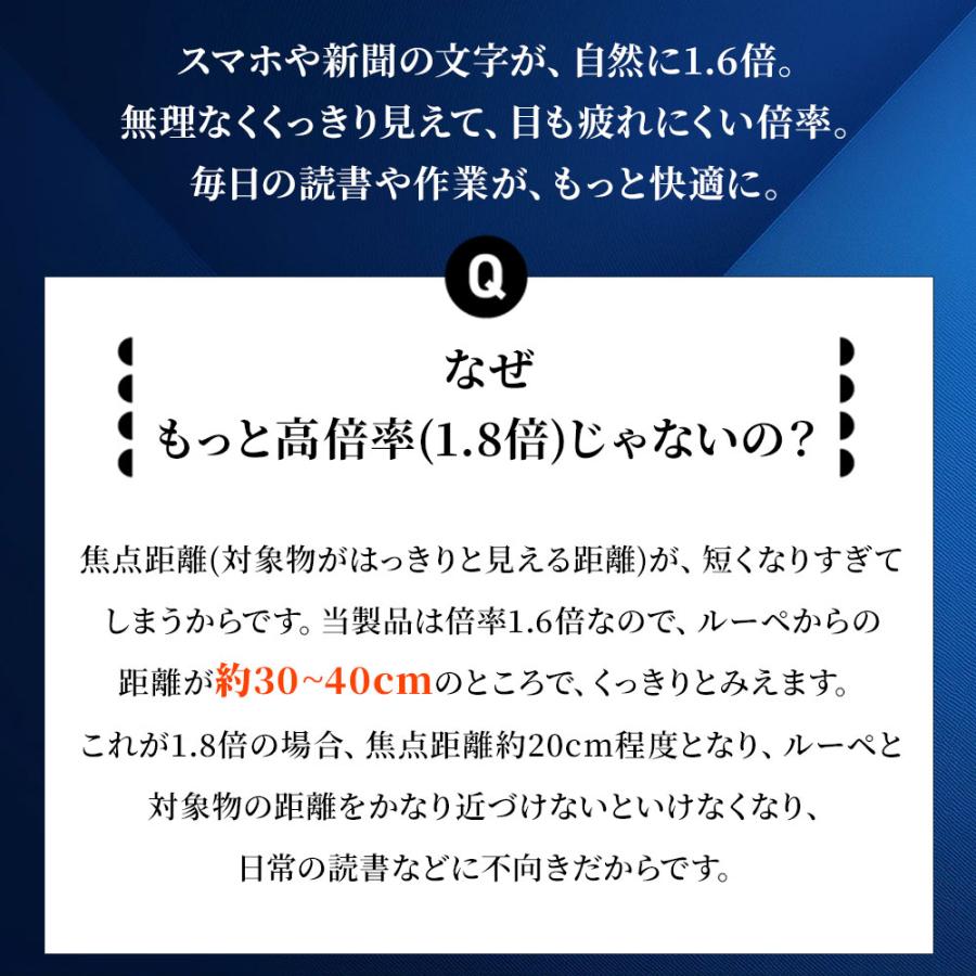 拡大鏡 ルーペ おしゃれ メガネ ブルーライトカット メガネ型ルーペ メガネ型拡大ルーペ 1.6倍 読書用 高性能 フレームレス ケース付き |  | 12