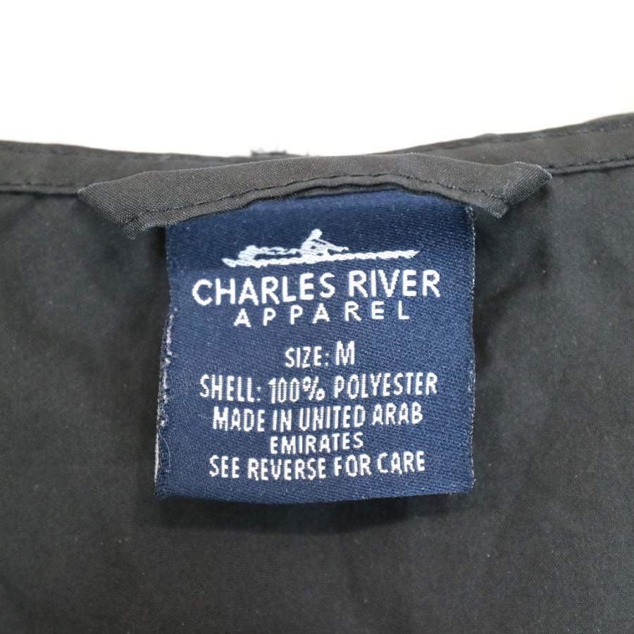 CHARLES RIVER 刺繍プリント マウンテンパーカー アウトドア キャンプ アウター 登山 ハーフジップ ブラック (メンズ M) 中古 古着 N9658｜losantigua2016｜06