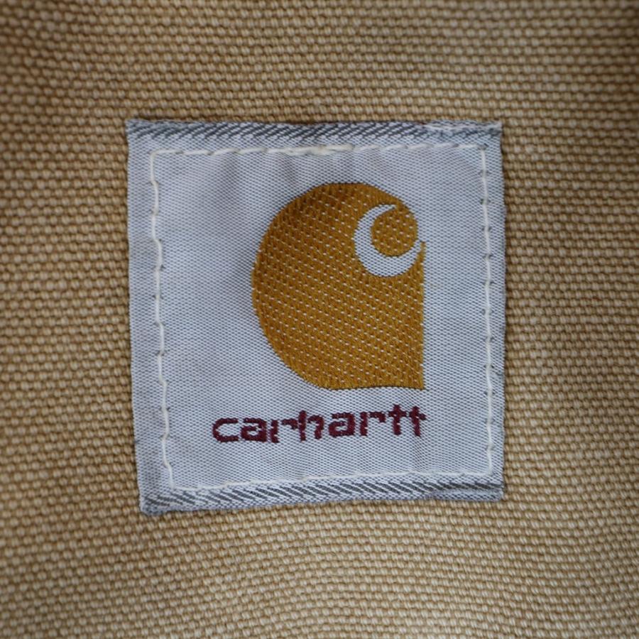 Carhartt カーハート カバーオール ジャケット ワーク ワンポイントロゴ 4つポケ ダック地 ベージュ (メンズ L相当) 中古 古着 O3514｜losantigua2016｜10