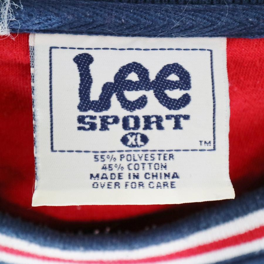 90年代 Lee SPORT リー スポーツ NHL コロンバス・ブルージャケッツ スウェット ネイビー (メンズ XL) 中古 古着 O3707｜losantigua2016｜10