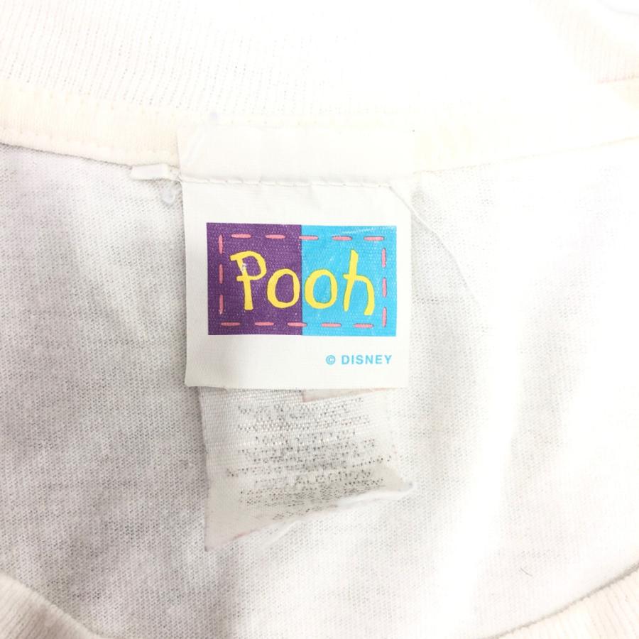 90年代 Disney ディズニー Pooh くまのプーさん 半袖Ｔシャツ 大きいサイズ キャラクター ホワイト (メンズ 2XL相当) 中古 古着 Q6414｜losantigua2016｜05