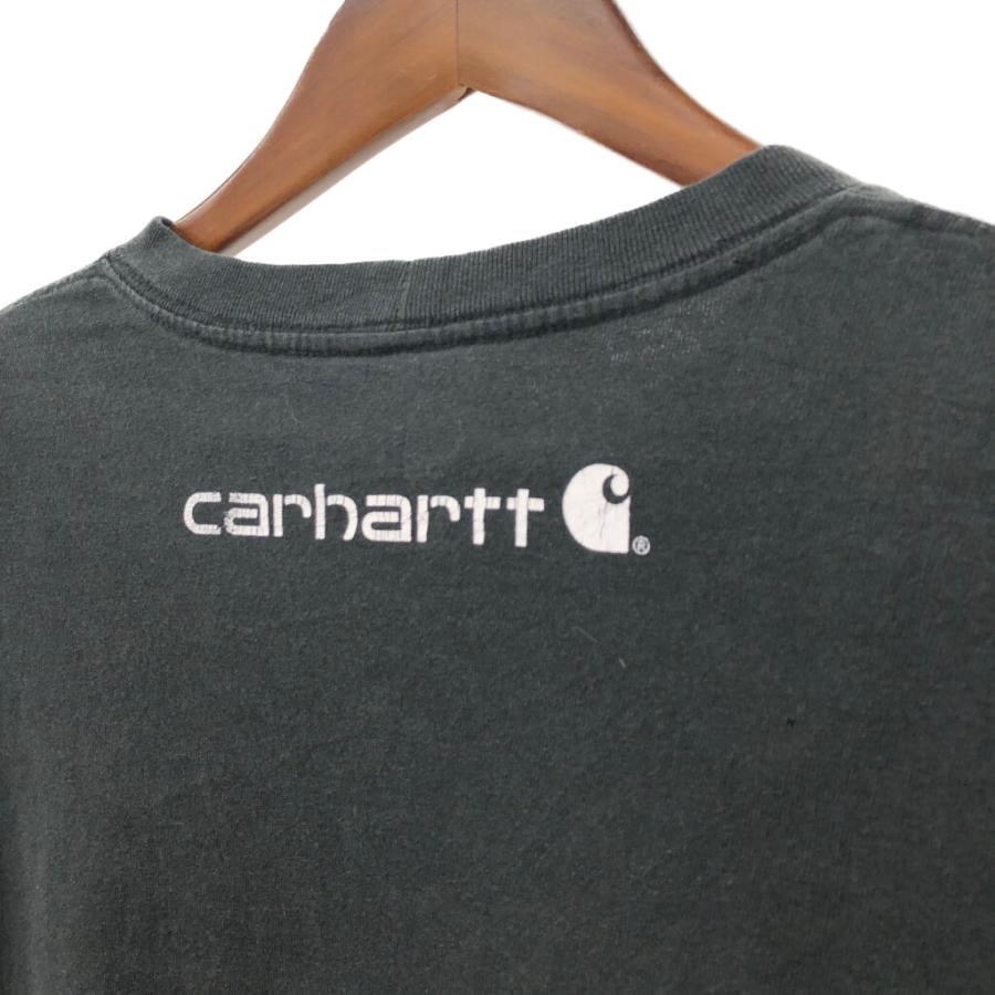 Carhartt カーハート 長袖Ｔシャツ 袖プリント ロゴ ブラック (メンズ XL) 中古 古着 Q6635｜losantigua2016｜05