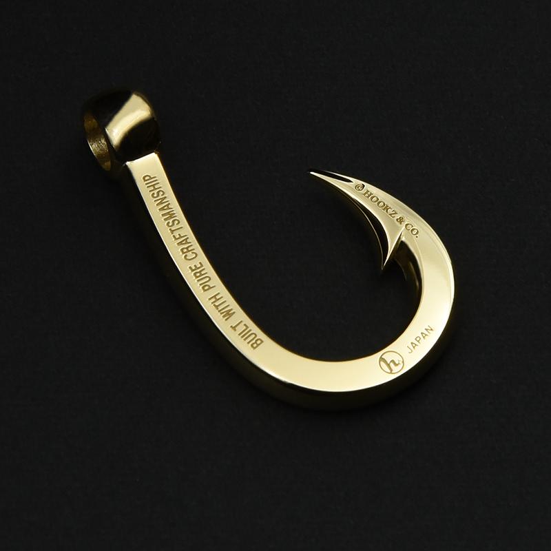 HOOKZ K18ゴールド 釣り針ネックレス Mサイズ/フィッシュフック