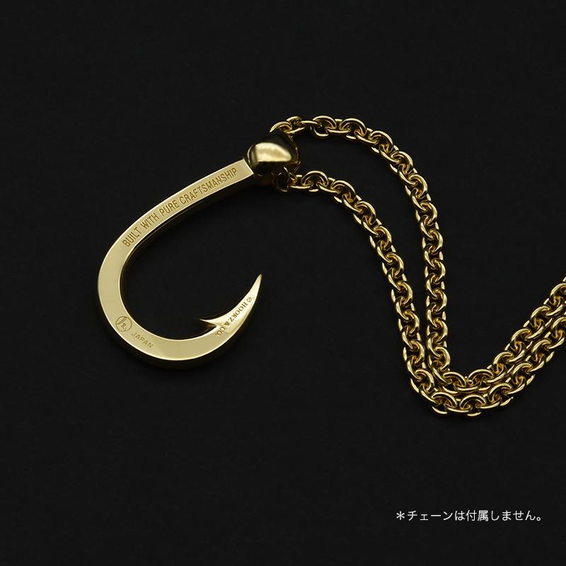 HOOKZ K18ゴールド 釣り針ネックレス Mサイズ/フィッシュフック