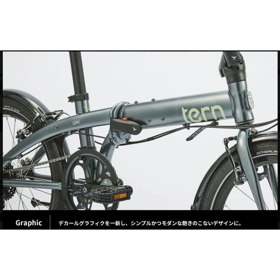 TERN : 2024 Link D8 Satin Steelgrey リンク D8 サテンスティールグレー 折りたたみ自転車 20インチ｜lostandfoundbicycles｜04