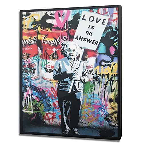 飾り絵 Banksy アインシュタイン バンクシー 落書きアート 絵画 ポスター アルミ合金 フレーム 強化フィルム カバー Mdf バック 013 Lotusstore 通販 Yahoo ショッピング