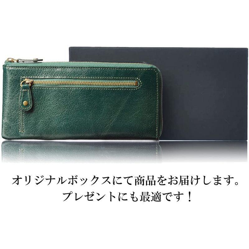 緑の財布 メンズ 長財布 本革 カードケース ファスナー 薄型 Ykk 大容量 メンズ財布 バッファローレザー 人気ブランド 父の日 ギフト Lotusstore 通販 Yahoo ショッピング