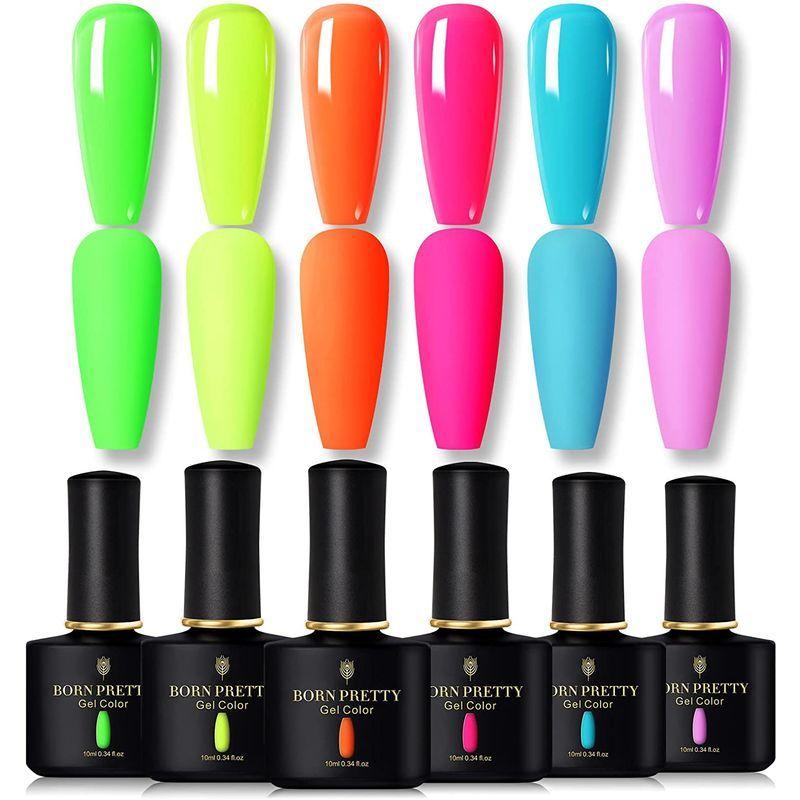 5 大好評 Born Pretty ジェルネイルカラーセット 蛍光カラー カラージェル ネイル 春夏ネイル イエロー グリーン レッド 10ml 6色 Aynaelda Com
