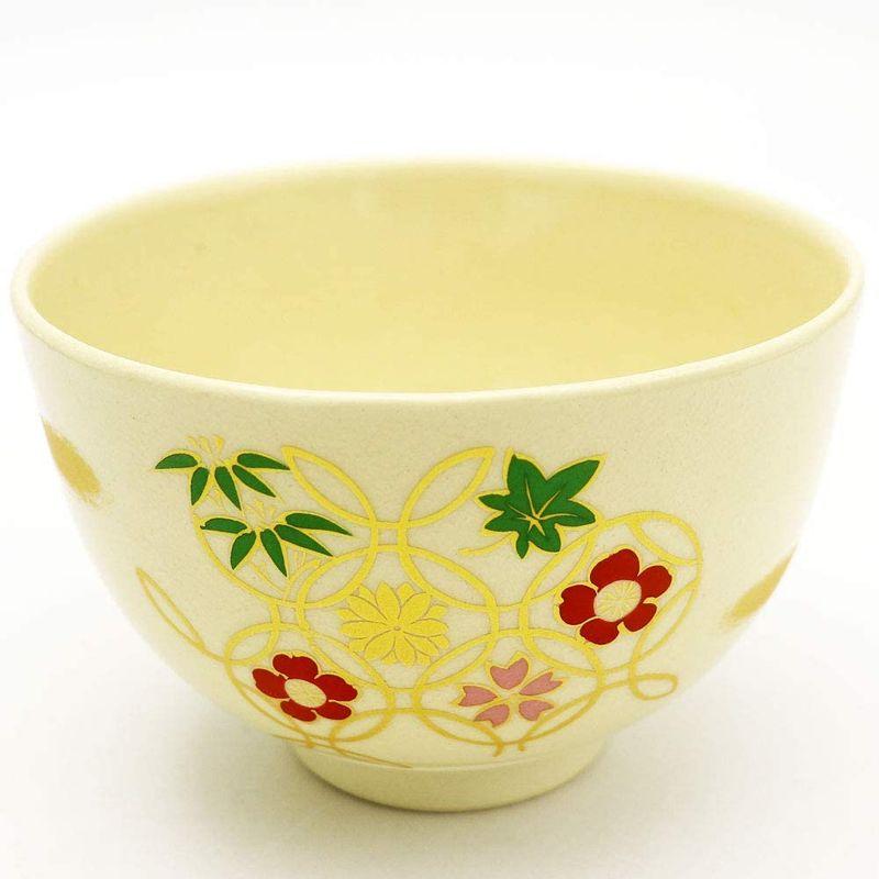 国内外の人気抹茶碗 「花七宝」 通年物 茶道具 コーヒー、ティー用品