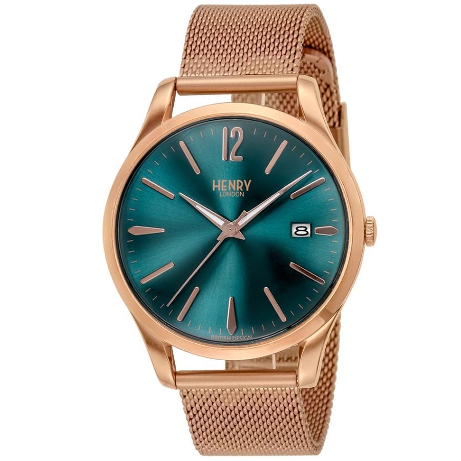 【SALE】ヘンリーロンドン ストラトフォード HL39M0136 グリーン/ローズゴールド メンズ レディース 腕時計 /ボーナスストア