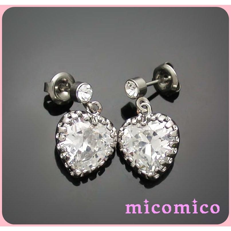 ハートキュービックのスタッドピアス : micomico - 通販 - Yahoo