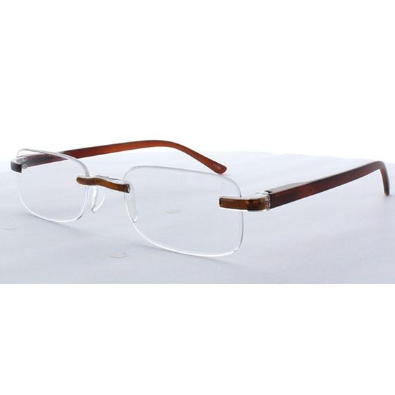 老眼鏡 シニアグラス おしゃれ ツーポイントフチなしフレーム風 一体型