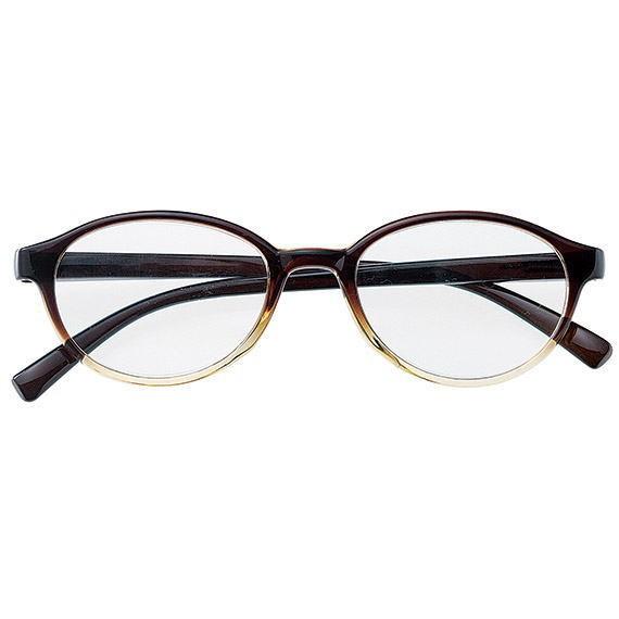 老眼鏡 シニアグラス おしゃれ ブラウン クリア ツートン メガネケース