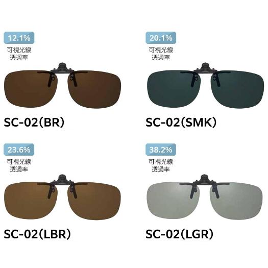 横56x縦38mm]Sサイズ 小さめ クリップ偏光サングラス 日本製偏光レンズ