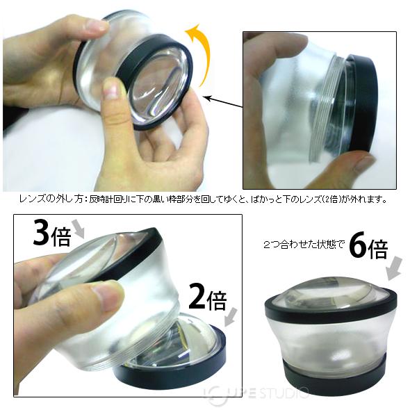 マルチデスクルーペ 1850 2倍 3倍 6倍 80mm 置き型ルーペ ペーパー