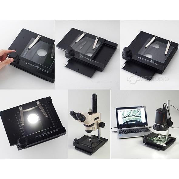 XYステージ 顕微鏡ステージ手動 調整 固定 台 拡大 検査 3R-XY01 おすすめ 研究｜loupe｜03