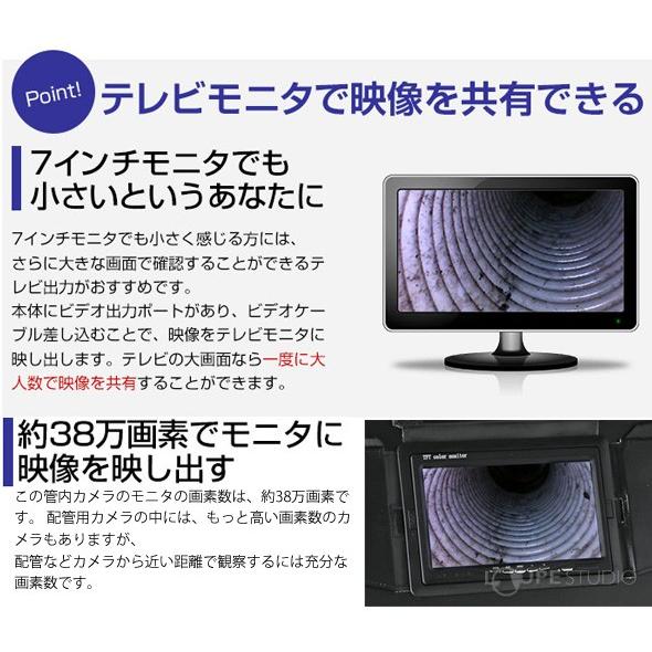管内検査用カメラ Φ6mm 20m 工業用 配管内部 作業 点検 ケーブルカメラ 3R-FXS07-20M6 おすすめ 工業用 防塵の画像