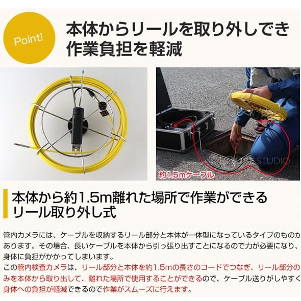 管内検査用カメラ Φ6mm 20m 工業用 配管内部 作業 点検 ケーブルカメラ 3R-FXS07-20M6 おすすめ 工業用 防塵の画像