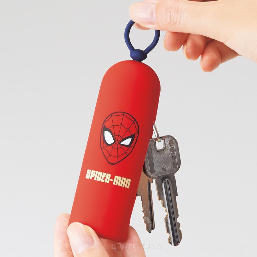 マーベル MARVEL キーケース 栃木レザー製 スパイダーマン スパイダーマンたちの横顔デザイン！ベルメゾン MARVEL「栃木