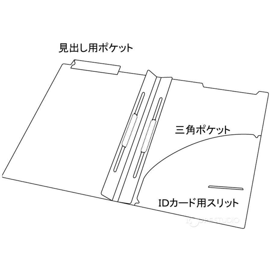 カルテホルダー Wファスナー A4 2穴 50枚入 クリア リヒトラブ 文具