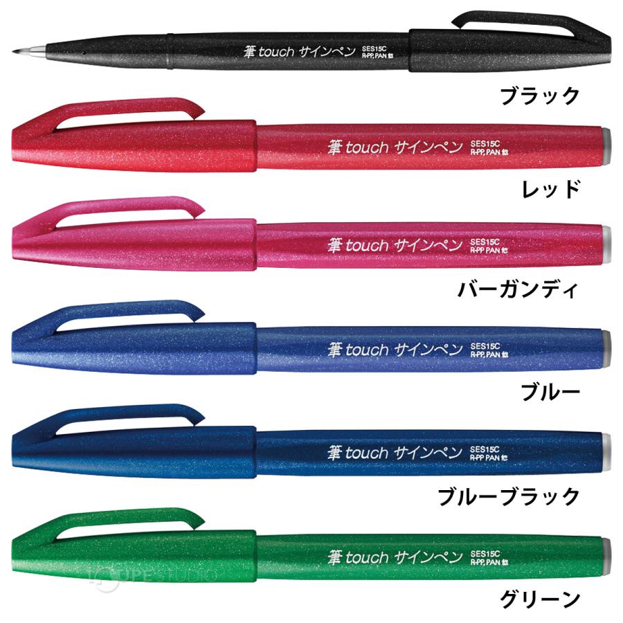 ぺんてる Pentel サインペン 水性 筆タッチサインペン カラー