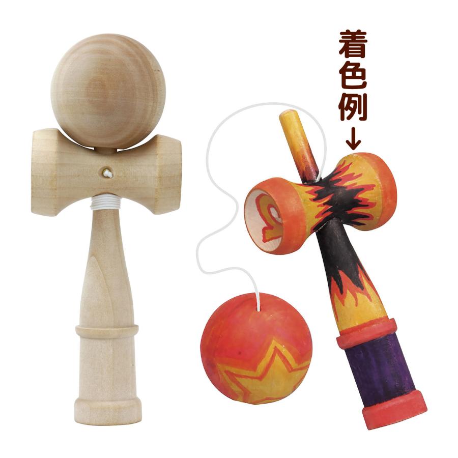 けん玉 木製 剣玉 教材 けんだま 無着色 紐付き 子供 キッズ おもちゃ