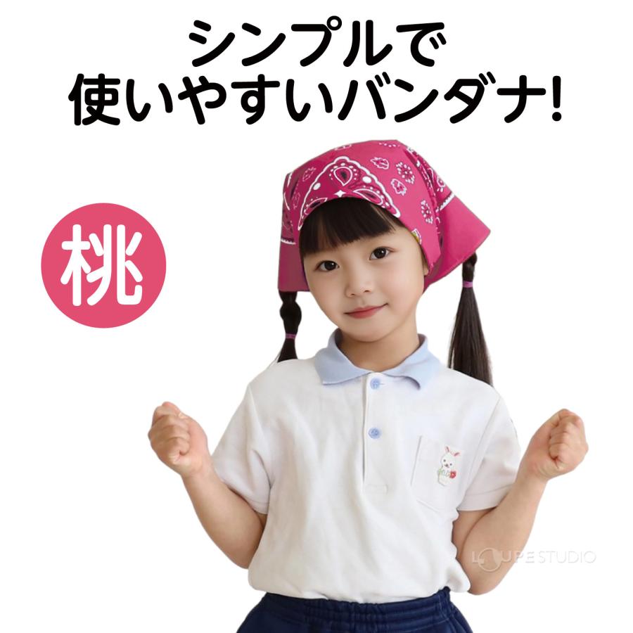 バンダナ ペイズリー柄 ヘアバンド 三角巾 キッズ 運動会 体育祭 発表